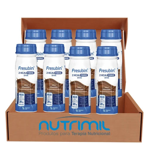 Fresubin 2 Kcal Fibre Sabor Chocolate 200ml - kit C/8 - Fresenius